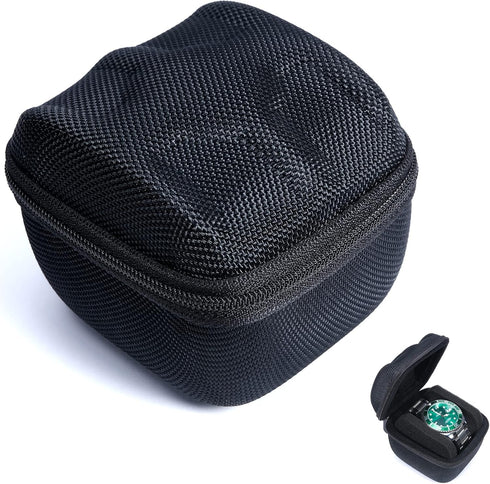 Single Hard Watch travel case, Men's wristwatch smartwatch sports watch Roll Display Organizer box with custom flexible pillow fit up to 55mm face...