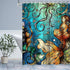 LIVILAN Mermaid Shower Curtain, Jellyfish Fabric Bathroom Curtains Set with Hooks Marine Ocean Animals Bathroom Decor Washable 72x72 Inches...