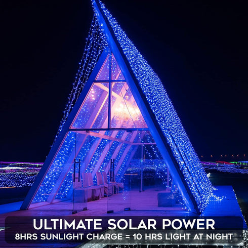 suddus 2 Pack 33ft Solar Fairy String Lights Small, 100 Led Blue Solar Fairy Lights Outdoor, Solar Christmas Lights Copper Wire for Trees Garden P...