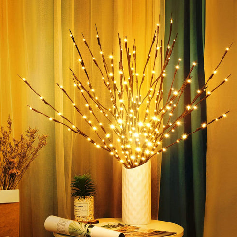 KXCOFTXI 3 Pack Twig Lights, Prelit Branches, USB Plug in Branches Lights with 60 LED Bulbs, Romantic Decorative Iights for Vase, Lighted Tree Bra...
