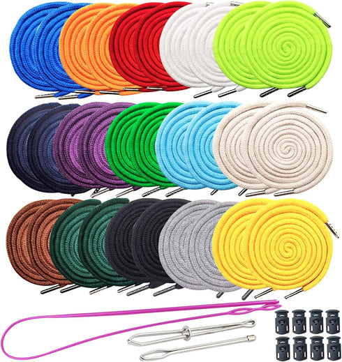 Luckkyme 30Pack Replacement Drawstrings Drawcords 3 Pieces Easy Drawstring Threader Replacement Tool with 8 Pieces Cord Locks...