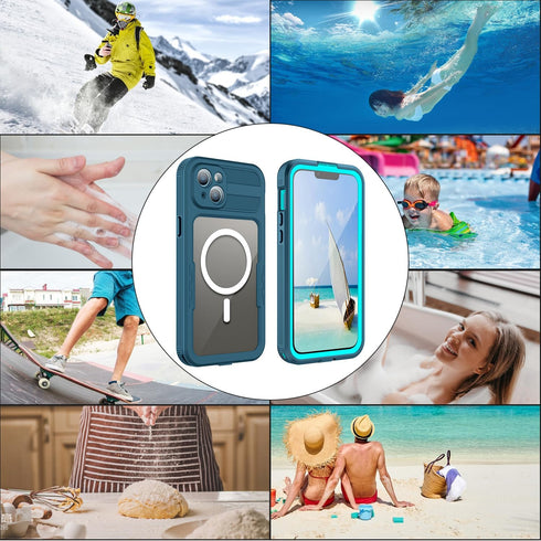 Phone Case Compatible with iPhone 15 Plus,Magnetic Waterproof DropProof DirtProof Snowproof Anti-Scratch Heavy Duty Full Body Protect Built in Scr...