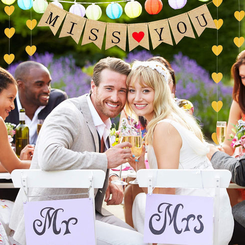 Gejoy Farewell Party Decorations Supplies Kit 14 Pcs We Will Miss You Banner Burlap Bunting Banner Gold Glitter Confetti Balloons Heart Garland Fl...