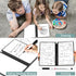 SAYEEC Whiteboard Notebook Portable Dry Erase Board with 3 Colors Fineliner Pens Blue PU Cover Erasable Handheld White Board Reusable Drawing Note...