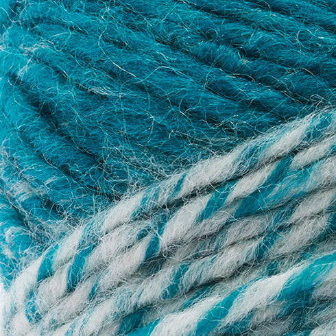 (1 Skein) Lion Brand Yarn Scarfie Bulky Yarn, Cream/Teal......