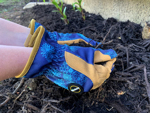 Miracle Gro Women's High-Dexterity Gardening Work Gloves, Touchscreen Technologies, Abrasion Resistant, Comfort, Blue/Tan, Small (MG86207/WSM)...