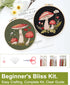 Santune 3 Sets Embroidery Kit for Beginners,Cross Stitch Needlepoint Kits for Adults Starter Easy Stamped Mushroom Pattern Fabric Hand Crafts,Hoop...