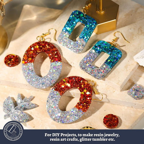 LEOBRO Glitter, 160G/5.64OZ Silver Glitter, Holographic Chunky Glitter, Craft Glitter for Resin, Metallic Iridescent Glitter Silver Chunky Glitter...