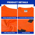 Hi Vis Safety Shirts for Men, Reflective Work Shirts with Sewing Process Reflective Tapes, Class 3 High Visibility Shirts for Men with Pocket, Ora...