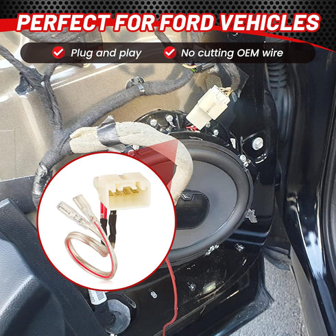 RED WOLF Front Rear Door Speaker Wiring Harness Adapter Connector Plug Replacement for Ford Focus Fusion Explorer Edge 2013-2021, Mazda 3 6 CX5 20...