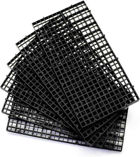 ALEGI Aquarium Fish Tank Divider Plastic Egg Crate Aquarium Filter Bottom Tray Plastic Grid (S 6pcs Black)...
