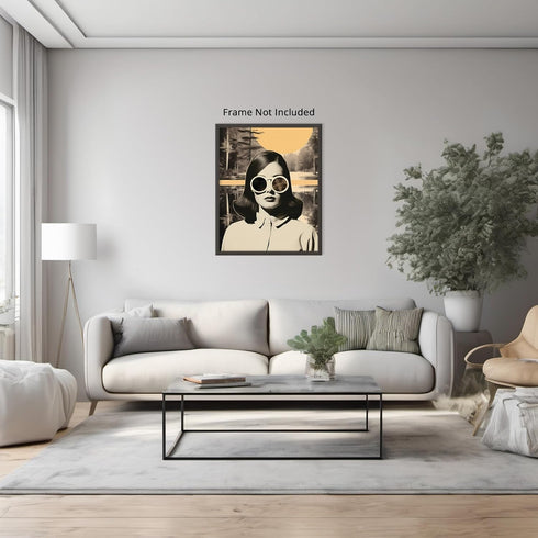 Posterizer 1 pcs-vintage woman peaceful landscape collage-Retro Art-Abstract & Modern Art-Gift for Art Lovers- UNFRAMED Wall Art...
