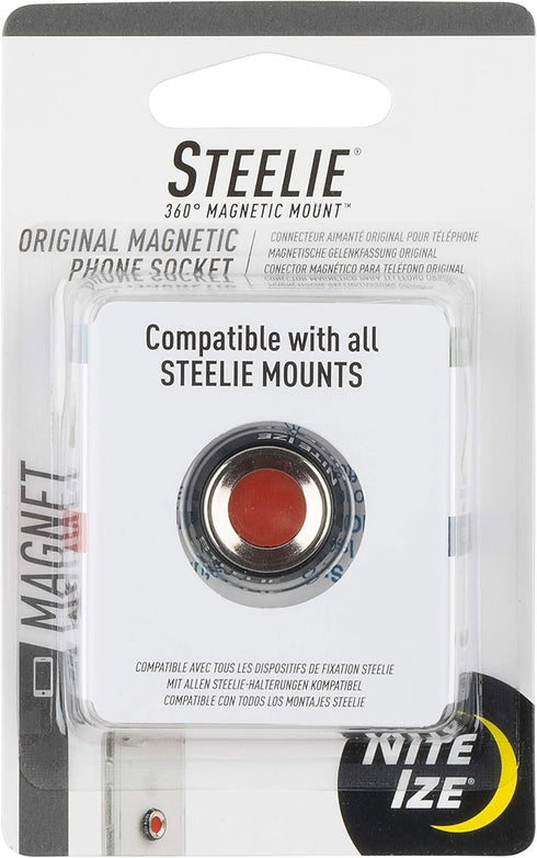Nite Ize Steelie Magnetic Phone Socket - Additional Magnetic Cell Phone Socket Mount for Steelie Phone Mounting Systems - Simple Adhesive Socket C...