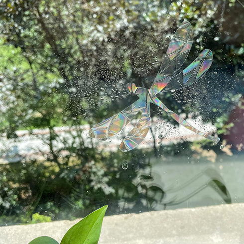 30 Pieces Dragonfly Anti-Collision Window Clings - Glass Reminder Prism Decals - Avoid Birds Strikes – Decorate Your Glass Doors, JD012QINGTING...