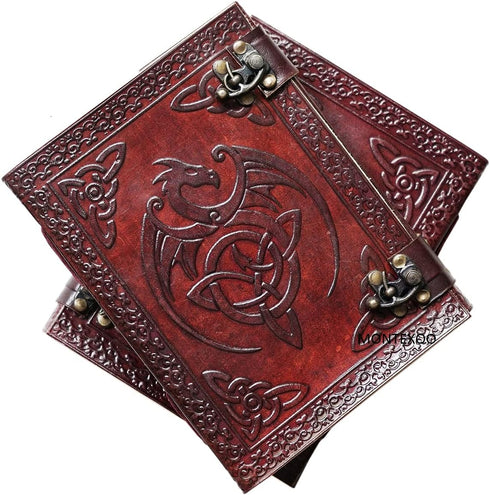 MONTEXOO Leather Dragon Journal - dungeons and dragons Journals Diary Notebook Sketchbook Shadows for Men women 6 x 8 inch with 220 pages unlined ...