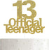 ALPHA K 13 Official Teenager Cake Topper, 13th Birthday Cake Topper, Birthday Party Decoration with Premium Gold Glitter...