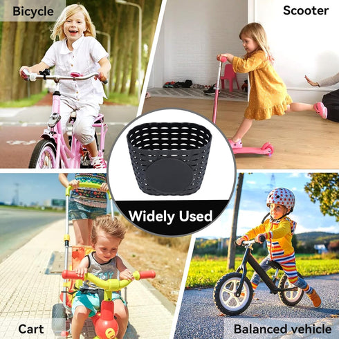 Bike Basket Front Kids, Bike Basket Bike Basket Front Scooter Basket Basket for Toddler Bike Bike Accessories for Kids Plastic Baskets Black...