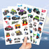 75 PCS Truck Temporary Tattoos for Kids, Groovy Metallic Styles Tattoos for Truck Wheels Birthday Party Supplies Racing Car Checkered Flag Trophy ...