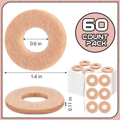 60 Pcs Felt Callus Cushions for Bottom of Foot Round Feet Corn Pads Adhesive Foot Callus Pads Soft Foot Callous Cushions Bulk for Women Men Feet T...