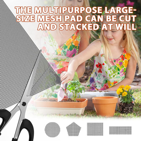 Flower Pot Hole Mesh Pad, 10 PCS 11.8x7.8 Inch Pot Bonsai Mesh Drainage Screens Plant Pot Drainage Mesh...