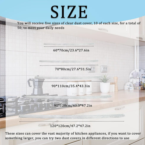 50pcs Disposable Thickened Small Appliance Dust Covers - Clear Kitchen Appliance Covers Plastic with Elastic Oil Dust and Dirt Proof for Blender A...