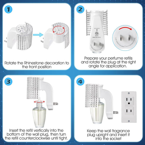 Wall Fragrance Plug in with Night Light, Compatible with Bath & Body Works WallFlower Fragrance, Wall Plug Essential Oil Diffuser with Nightlight ...