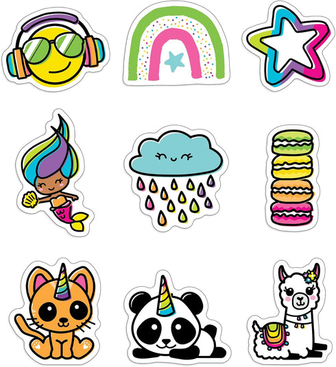 Carson Dellosa 150 Piece Rainbow Fun Bulletin Board Cutouts, Heart, Star, Emoji, Rainbow Bulletin Board, White Board, and Door Decorations, Rainbo...