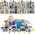 Black and White High Contrast Baby Toys Infant Sensory Toys for Babies 0-6-12-18 Months,Newborn Tummy Time Toys with Mirror and Teether?Montessori...