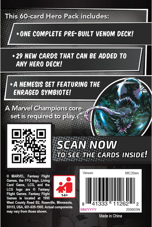 Marvel Champions The Card Game Venom HERO PACK - Superhero Strategy Game, Cooperative Game for Kids and Adults, Ages 14+, 1-4 Players, 45-90 Minut...