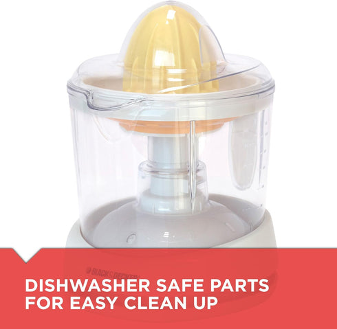 BLACK+DECKER 32oz Electric Citrus Juicer, CJ625, Pressure Activated, Adjustable Pulp Control, Dishwasher-Safe...