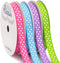 Ribbli 4 Rolls 3/8-Inch Easter Grosgrain Polka Dot Ribbon,Total 40 Yards,(Hot Pink/Blue Mist/Hyacinth/Apple Green),Easter Ribbon,Spring Ribbon Use...