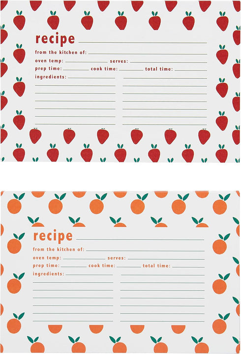 C.R. Gibson Fruit Double Sided Recipe Card Set, 4" W x 6" L, Multicolor...