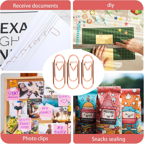 200pcs Love Heart Shaped Paper Clips, 0.78inch Cute Mini Paperclips Stainless Steel Metal Small Paper Clip for Office School Home Desk Organizers ...