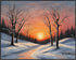 Posterizer 1 pcs-snowy jungle in winter in oil painting style-3-Landscape & Nature Art-GIft for Men Women Teens-Living Room Bedroom Decor- unframe...