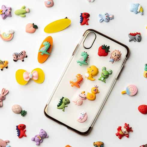 Slime Charms Cartoon Animal And Fruit Cute Set - Mixed Lot Assorted Fruit Resin Flatback Cute Sets For Diy Crafts Making,Decorations,Scrapbooking,...