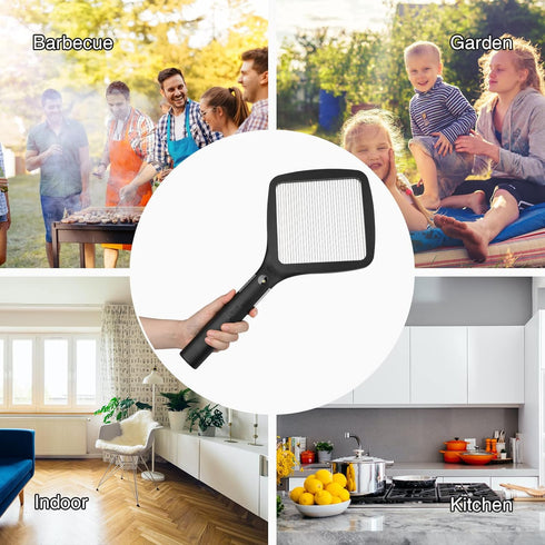 mafiti 2 in 1 Electric Fly Swatter Rechargeable with Flashlight Mosquito Zapper Bug Zapper Racket Fly Killer Indoor Outdoor Light Camping Accessor...