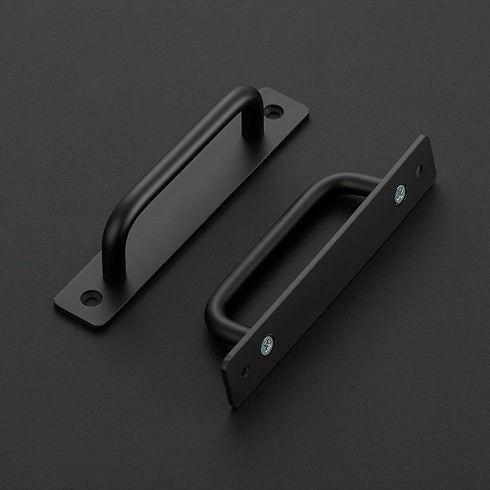 Ravinte Barn Door Handles 4 Pack Sliding Door Handle 5" Hole Center Barn Door Handles Black Cabinet Handles Door Pull Handle Zinc Alloy Door Pulls...