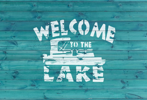 Reusable "Welcome to The Lake" Boat Stencil 8.5" x 11" - Custom Lakehouse Decor Design for Crafting...