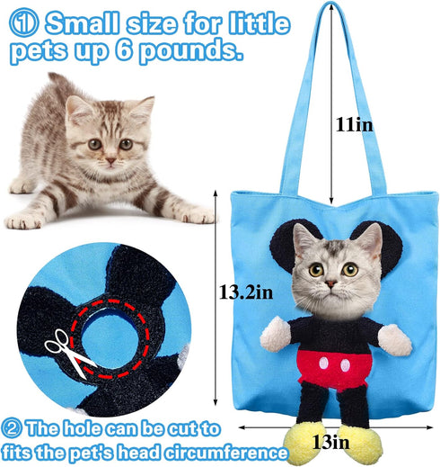 BABORUI Pet Carrier, Small Mouse Shaped Cat Dog Carrier, Soft Canvas Shoulder Cat Carrying Bag Dog Purse Carrier for Small Medium Kitten Puppy Pet...