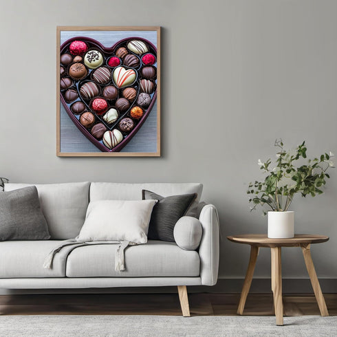 Posterizer 1 pcs-cute Valentine's Day poster-heart shaped chocolate box -2-Romantic Art-Holiday Poster -Gift for Couples boyfriend girlfriend Husb...