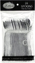 Plastic Cutlery Silverware Extra Heavyweight Disposable Flatware, Full Size Plastic Spoons Like Silver 24 Pack...