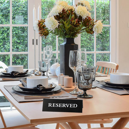 6 Pieces Plastic Reserved Table Sign Table Tent Wedding Guest Reservation Seat Sign for Restaurant Wedding Chairs...