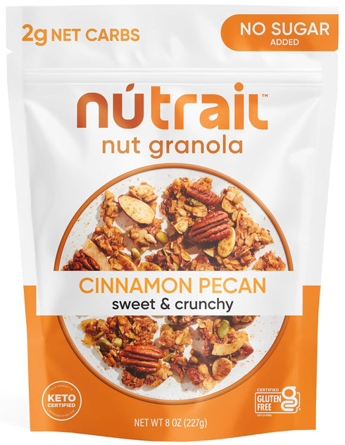 NuTrail Nut Granola Cereal, Cinnamon Pecan, No Sugar Added, Gluten Free, Grain Free, Keto, Low Carb, Healthy Breakfast 8 oz. 1 Count...