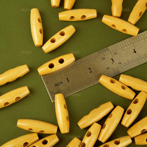 AUEAR, 50 Pack Wood Buttons 2 Holes Sweater Coats Sewing Horn Toggle...