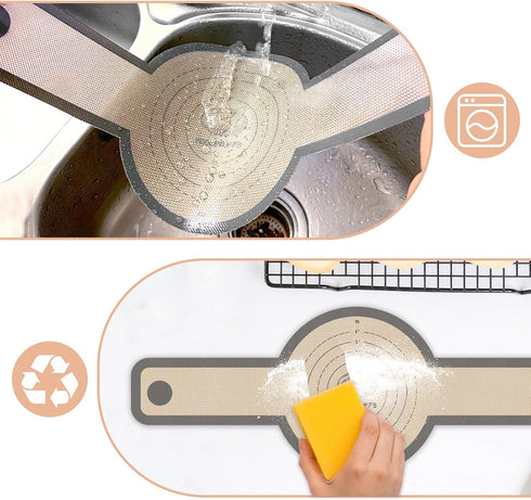Silicone Bread Sling for Dutch Oven, 2 PCS Non-Stick & Easy Clean Reusable Silicone Bread Baking Mat with Long Handles, Easy to Transfer Sourdough...