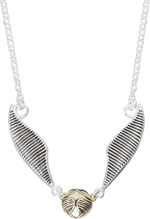 Harry Potter Women's Silver Plated Quidditch Golden Snitch Necklace,16+2 extender...