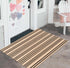 Black and Khaki Door Mat Outdoor Rug 24'' x 35'' Front Porch Rug Washable Entryway Rug Striped Layered Door Mats Hand-Woven Indoor/Outdoor Small A...