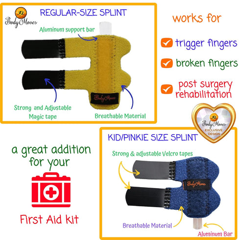 BodyMoves 5 Finger Splints plus 1 pinkie/kid splint (with Blue Pinkie)...