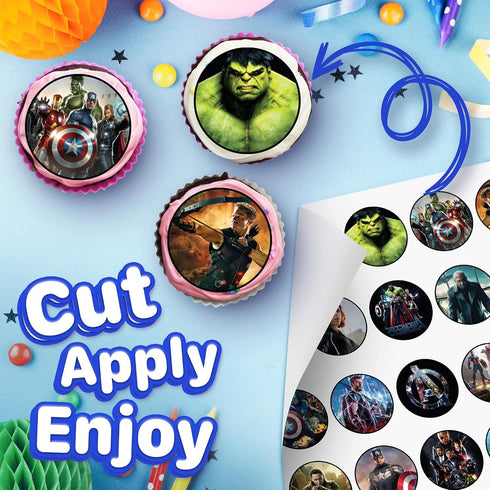 30 x Edible Cupcake Toppers - Heroic Warriors Party Collection of Edible Cake Decorations...