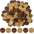 100pcs Natural Coconut Shell Buttons Sewing Buttons 2 Hole Big Buttons, 3/4 Inch Brown Wooden Buttons for Crafts Sewing, Shirt, Clothing Replaceme...
